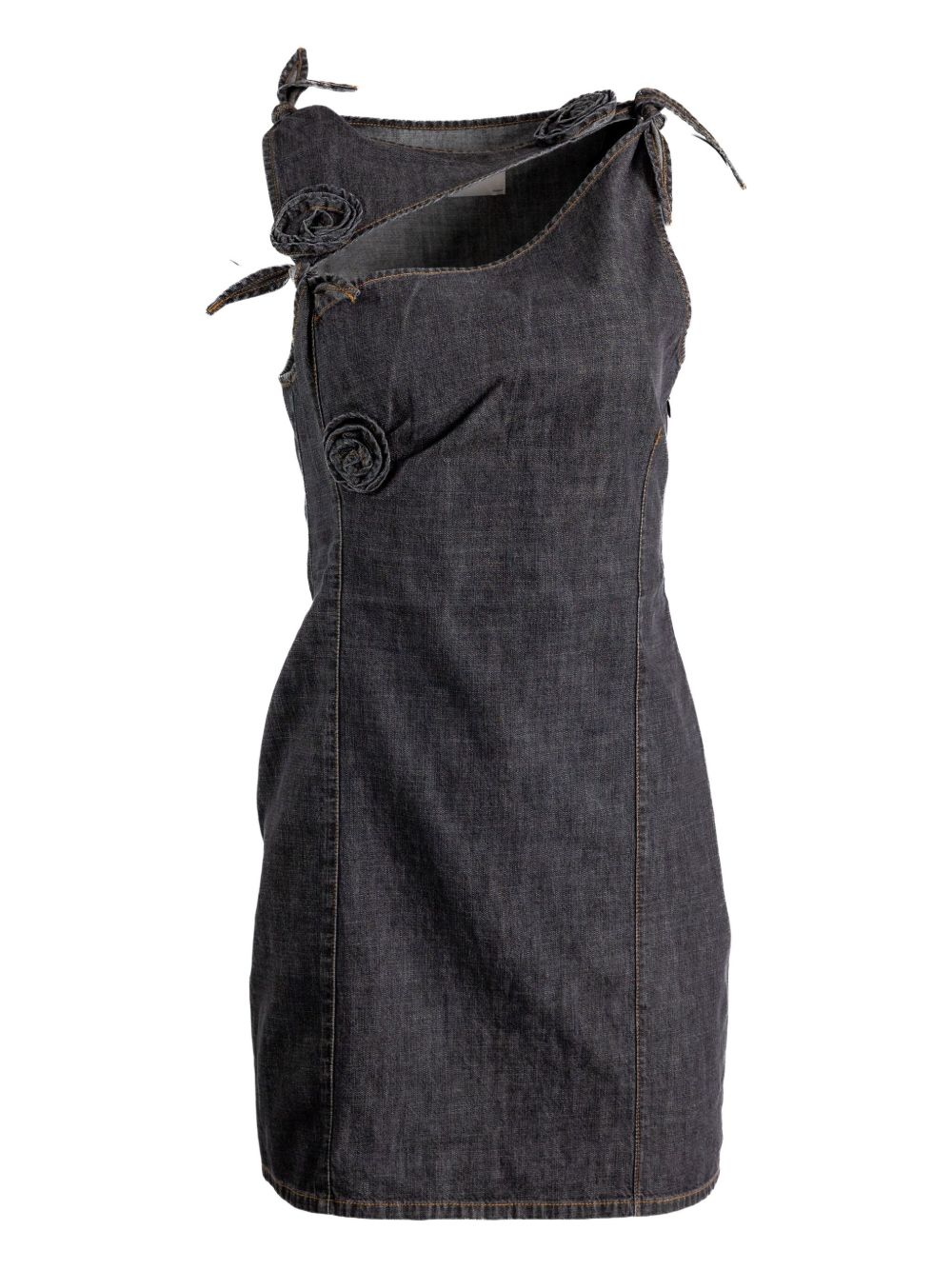 Sleeveless Dark Grey Mini Dress