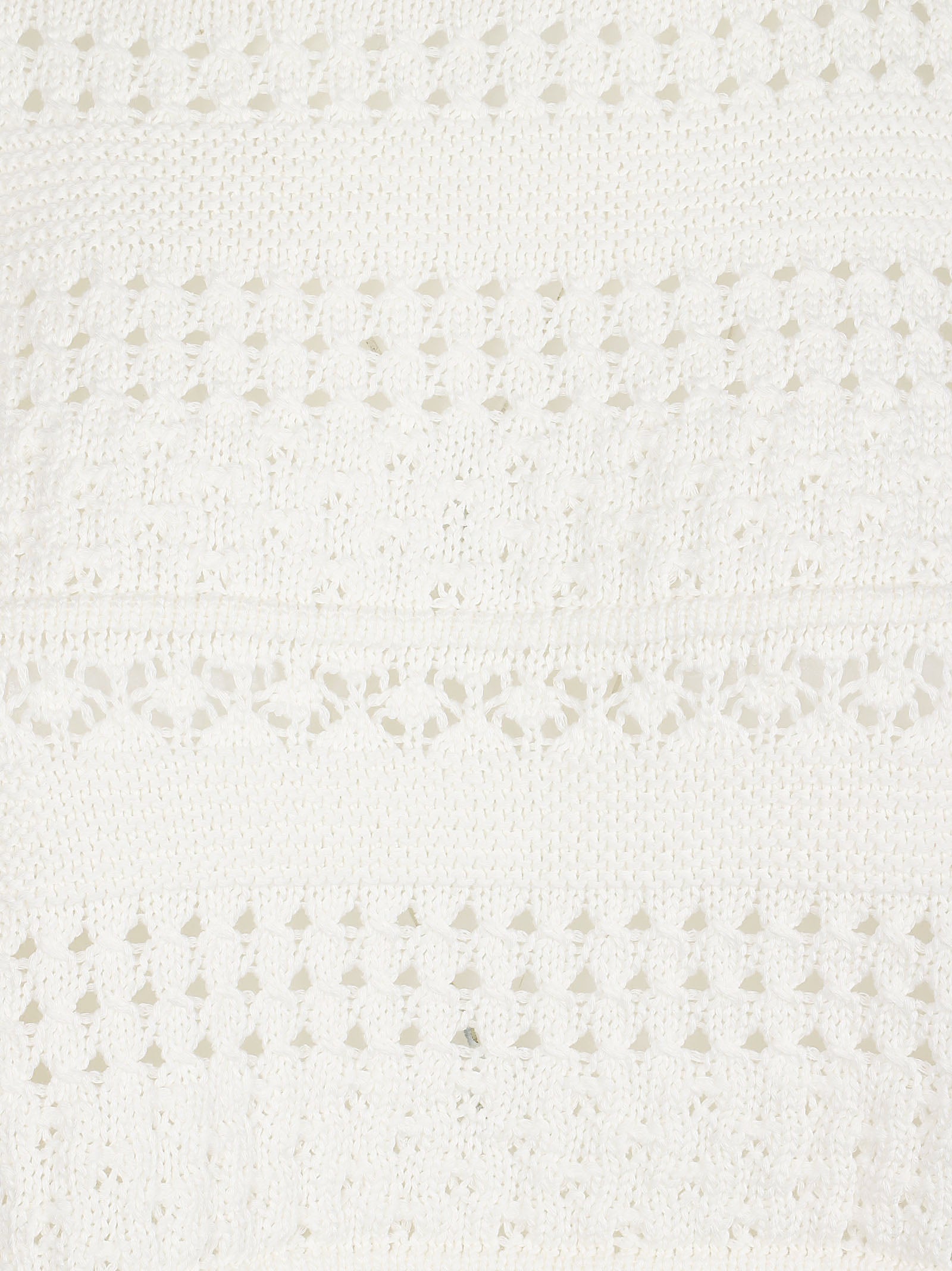 Cropped Open-Knit Sweater with Short Sleeves