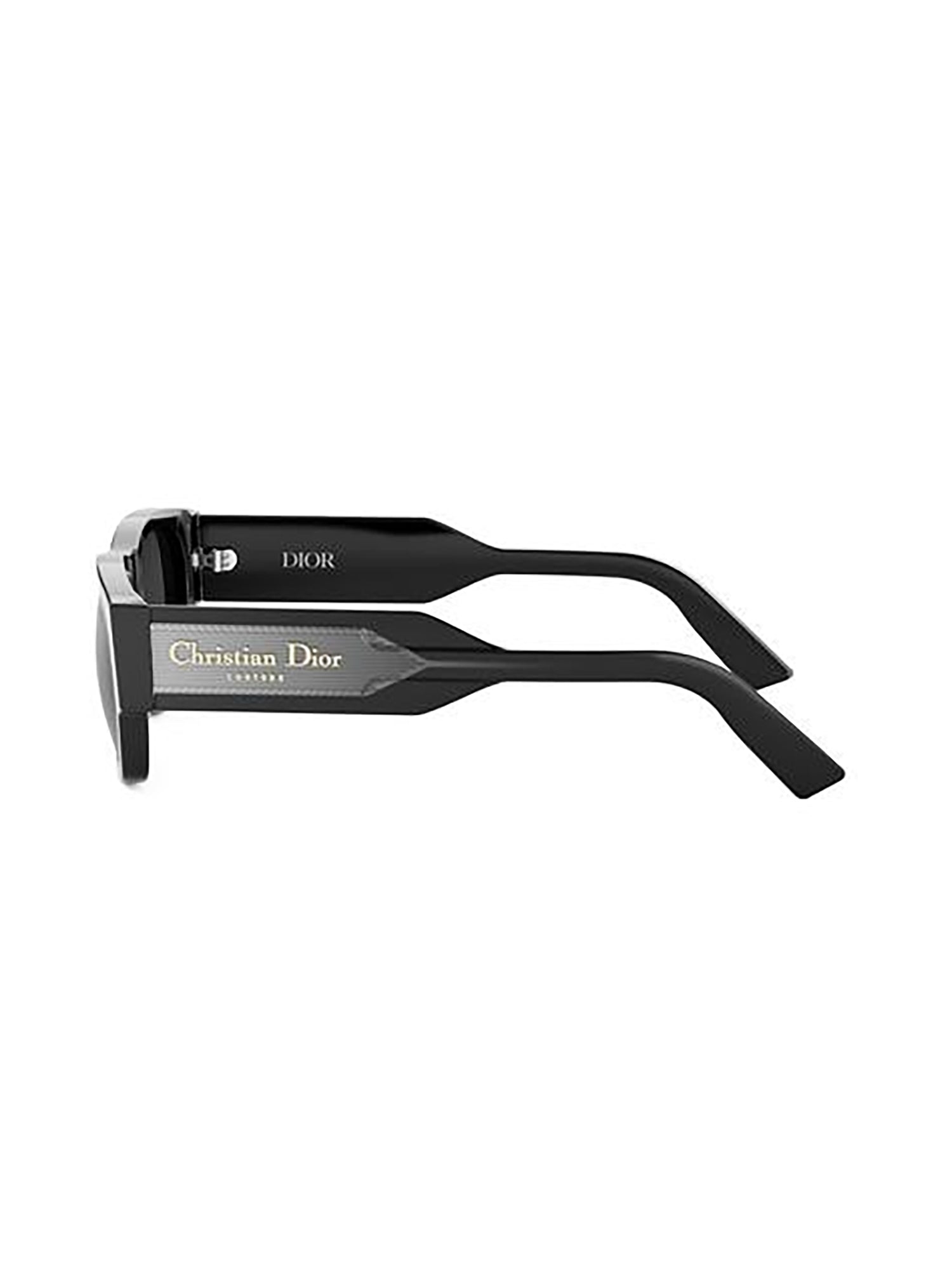 Rectangular Black Sunglasses with Elegant Metallic Plaque