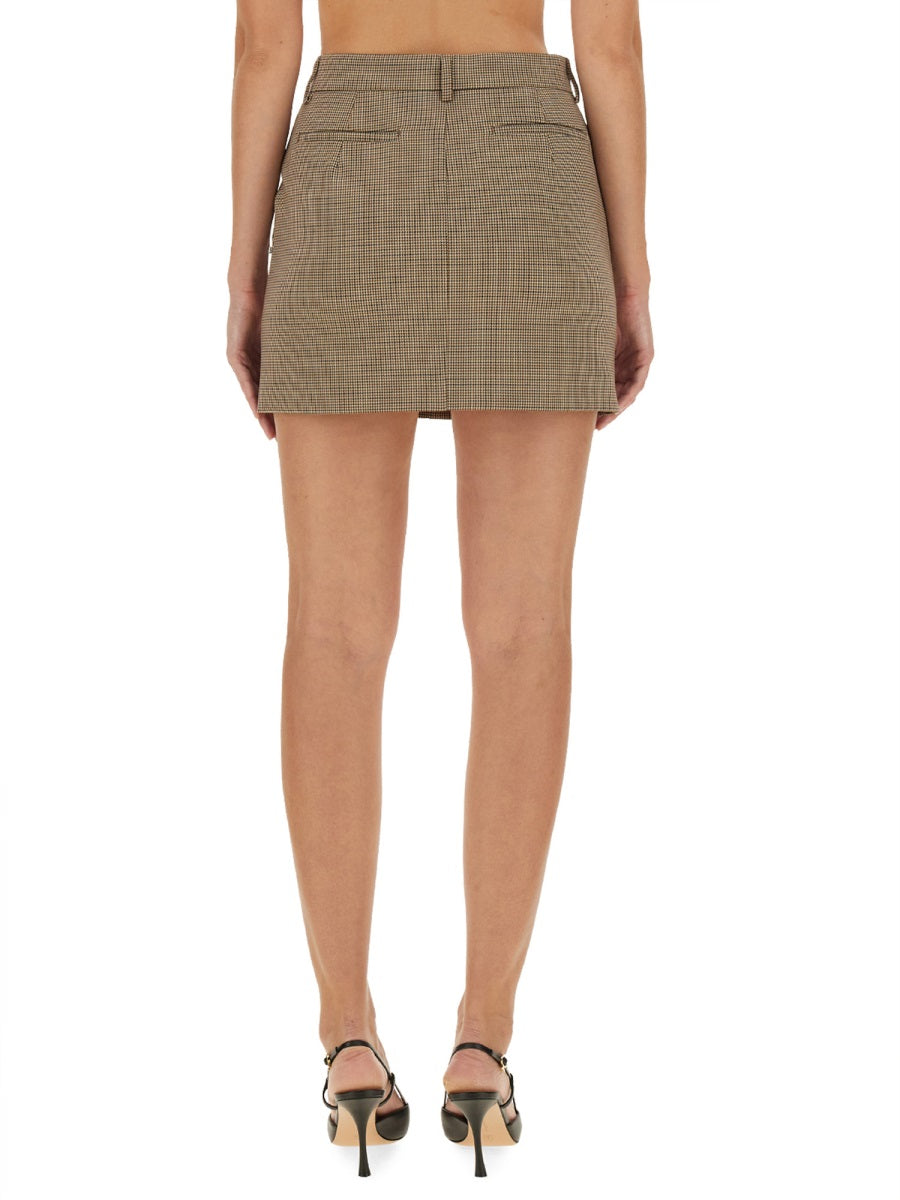 Tailored Mini Skirt With Subtle Checkered Pattern