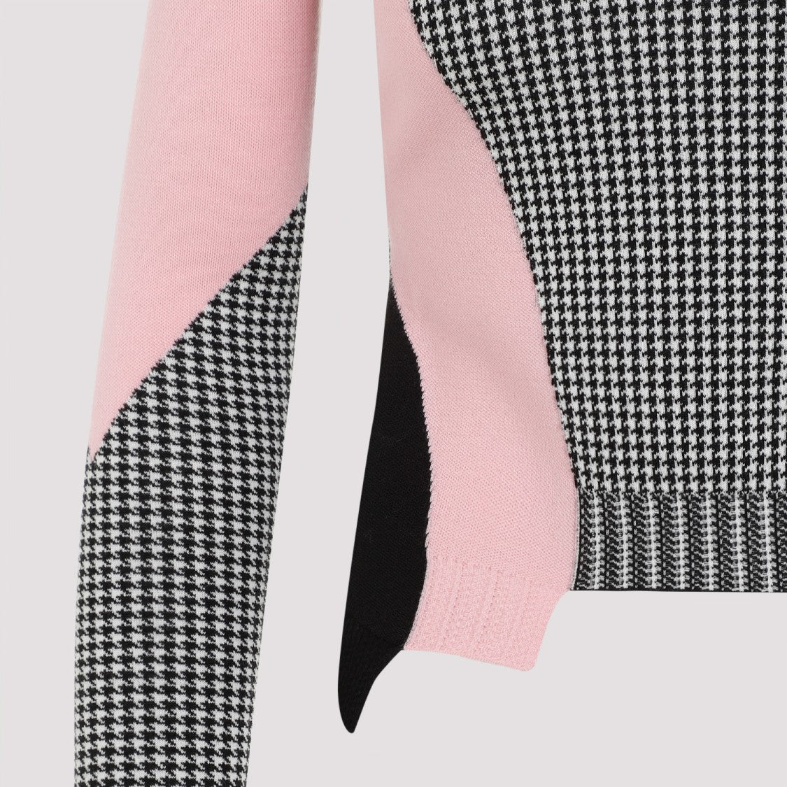 Black White Pink Wool Pullover
