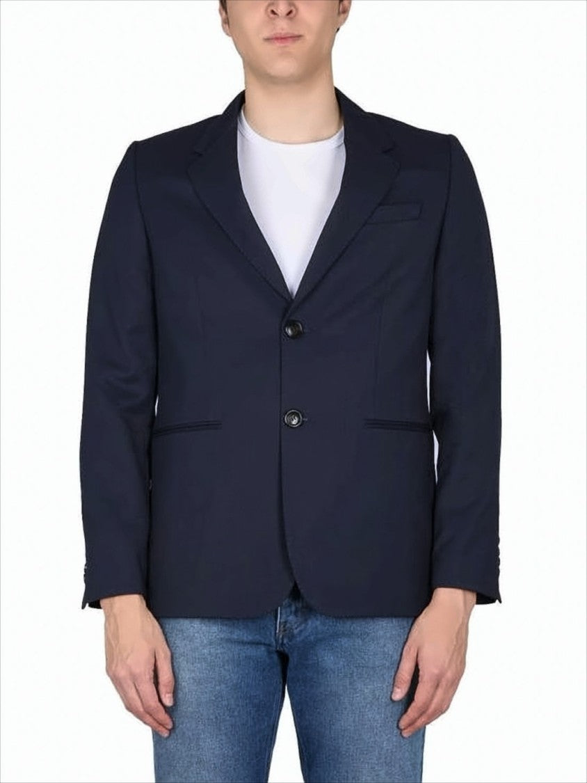 Tailored Blue Suit Jacket with Structured Silhouette