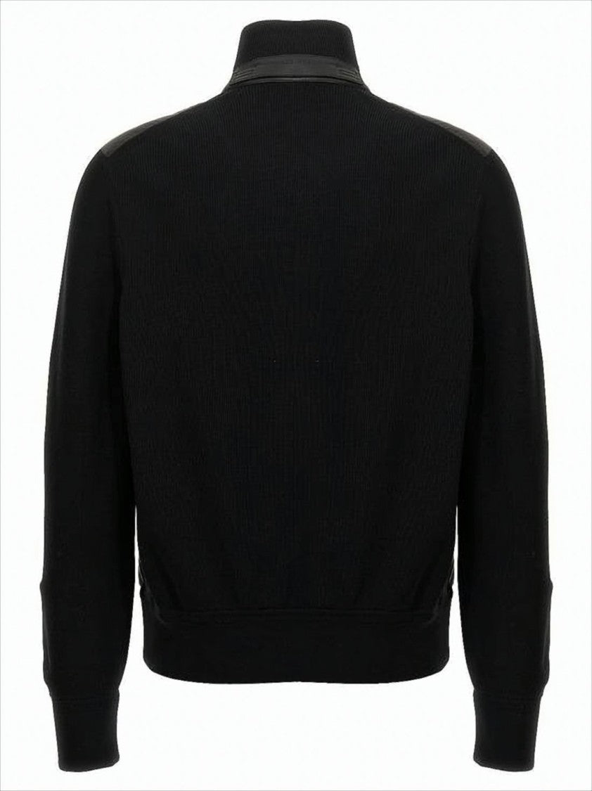 Padded Front Jacket With Ribbed Knit Detailing