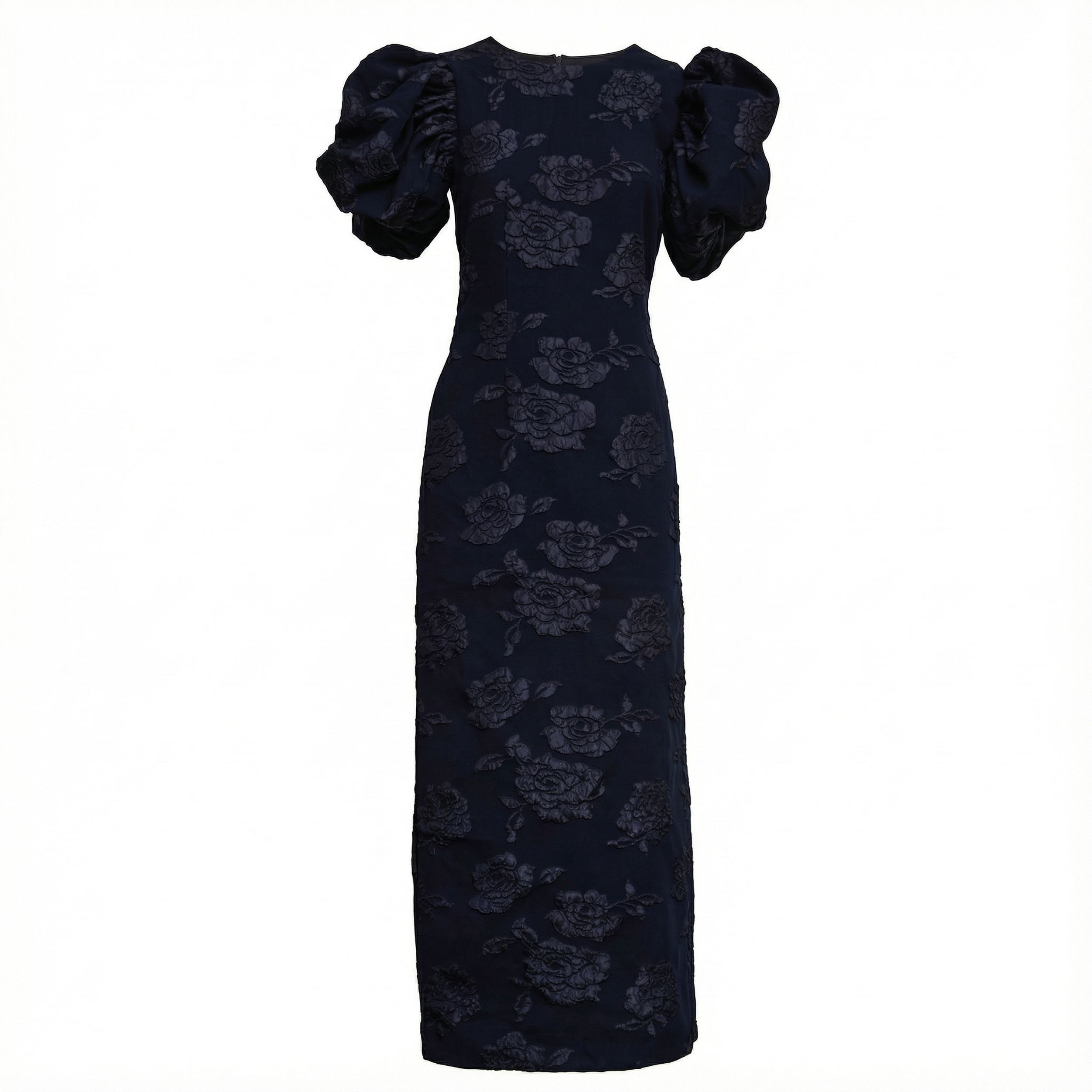 Ruby Jacquard Midi Puff Dress