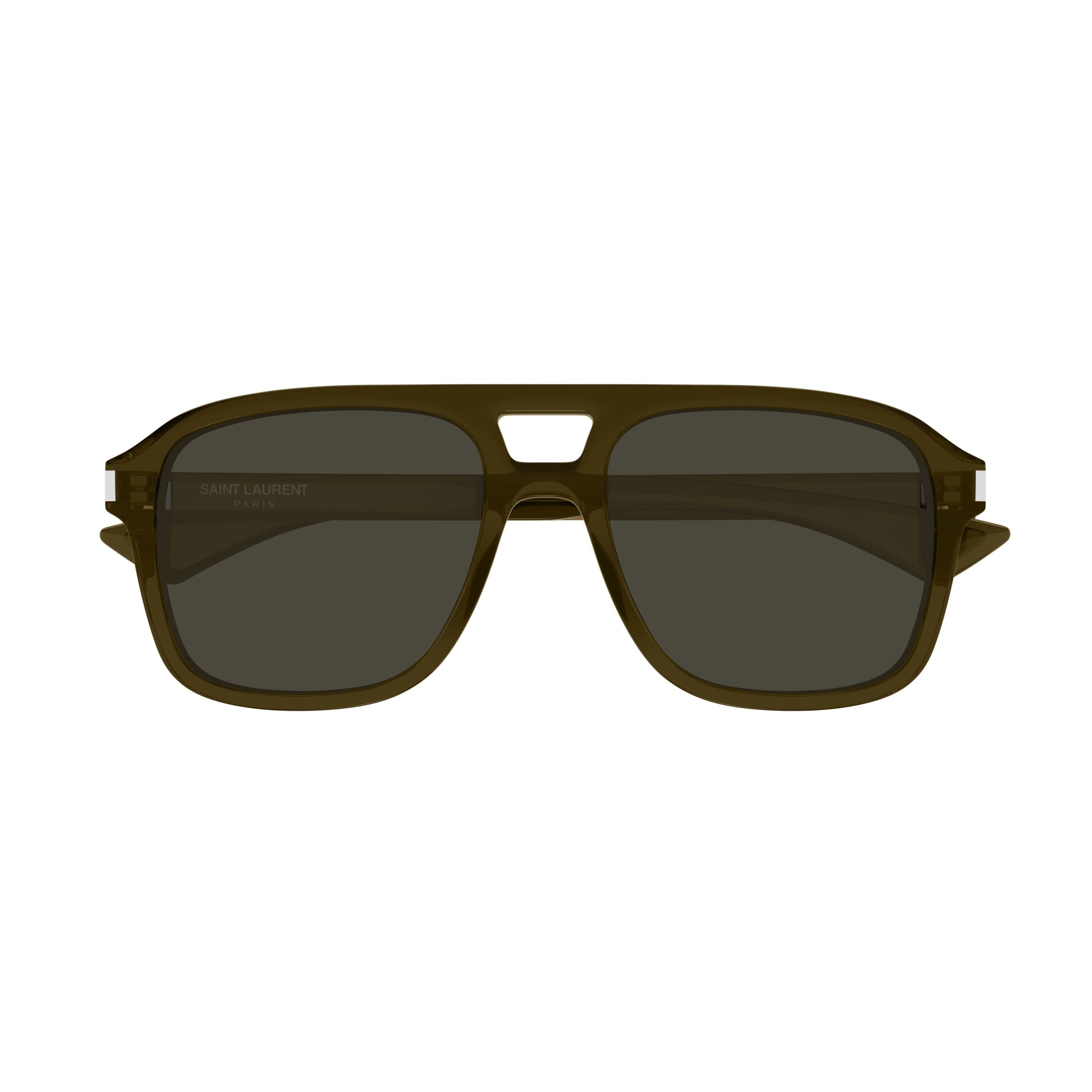 Squared Frame Sunglasses with Double Bridge and Tinted Lenses