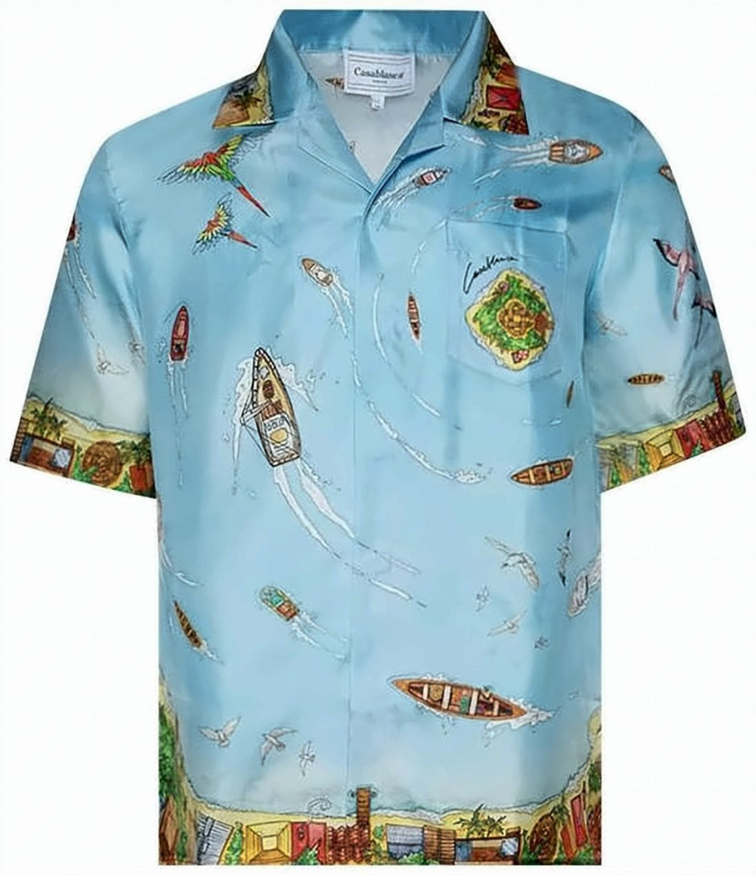 Silk Print Short-Sleeved Shirt