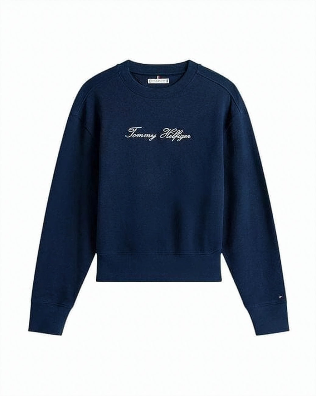 Cropped Long-Sleeved Sweatshirt with Script Logo