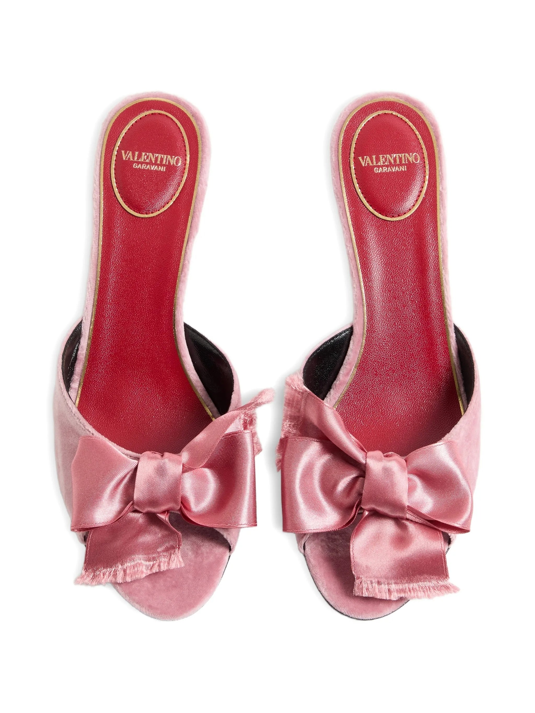 Pink Vg Marie Velvet Bow Sandals