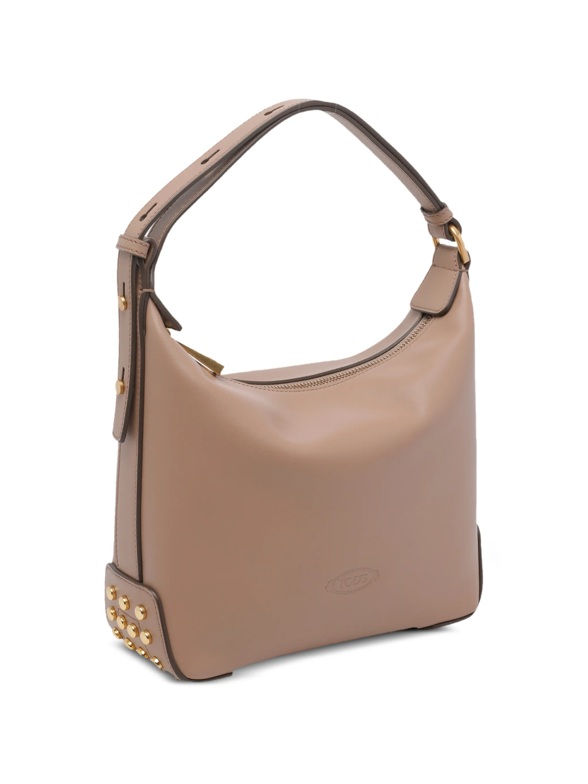 Structured Handbag with Embossed Branding and Gold-Stud Detail