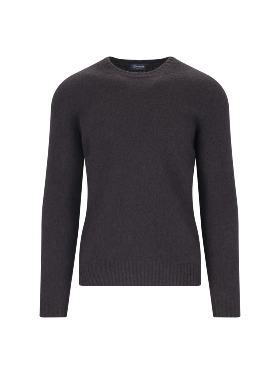 Basic Sweater In Brown Wool Dark Shade