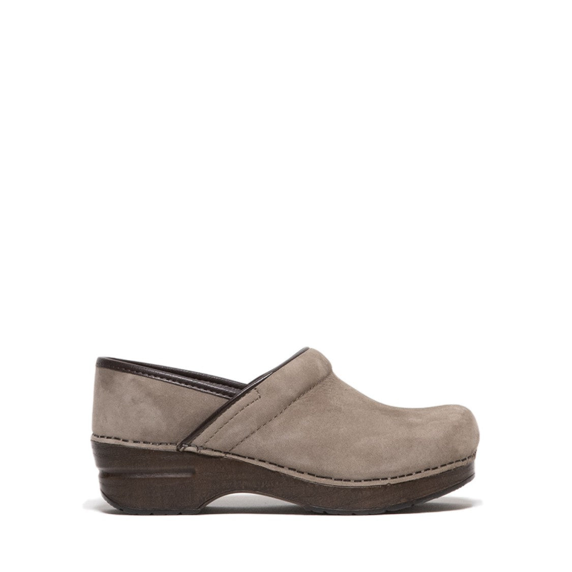 Classic Clog In Dove-Grey Nubuck Leather