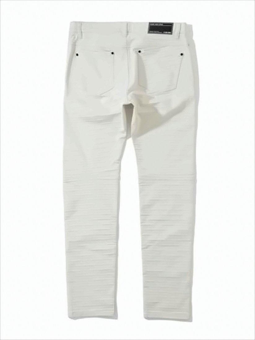 Textured Straight Fit Pants with Classic Five-Pocket Design