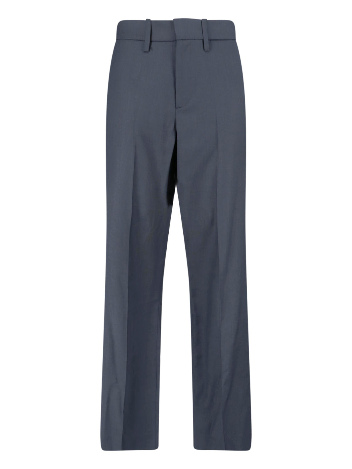 Grey High-Waisted Straight Leg Virgin Trousers