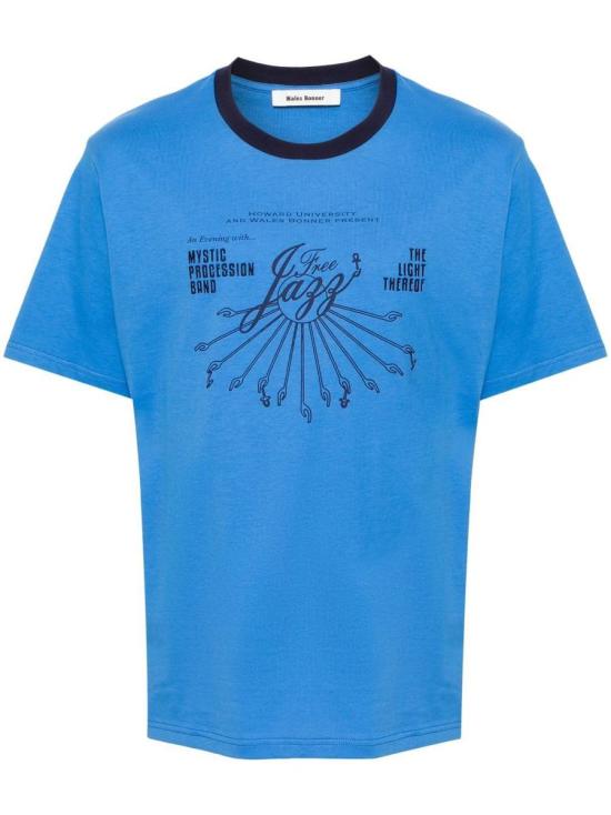 Relaxed Fit Short-Sleeved Graphic T-Shirt with Contrast Neckline