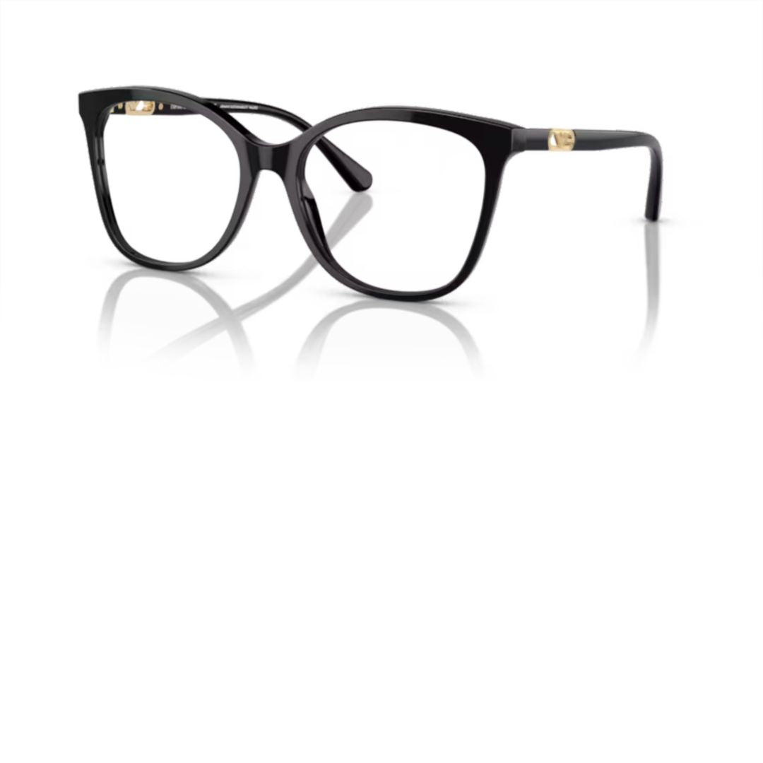 3231 Vista Cat-Eye Black Acetate Sunglasses with Gold Accents