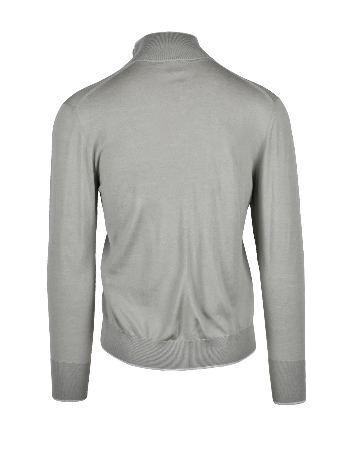 Sage Green Men Wool Zip Cardigan