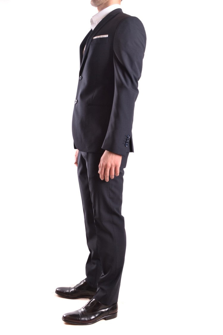 Tailored Dark Blue Jacket With Notch Lapels