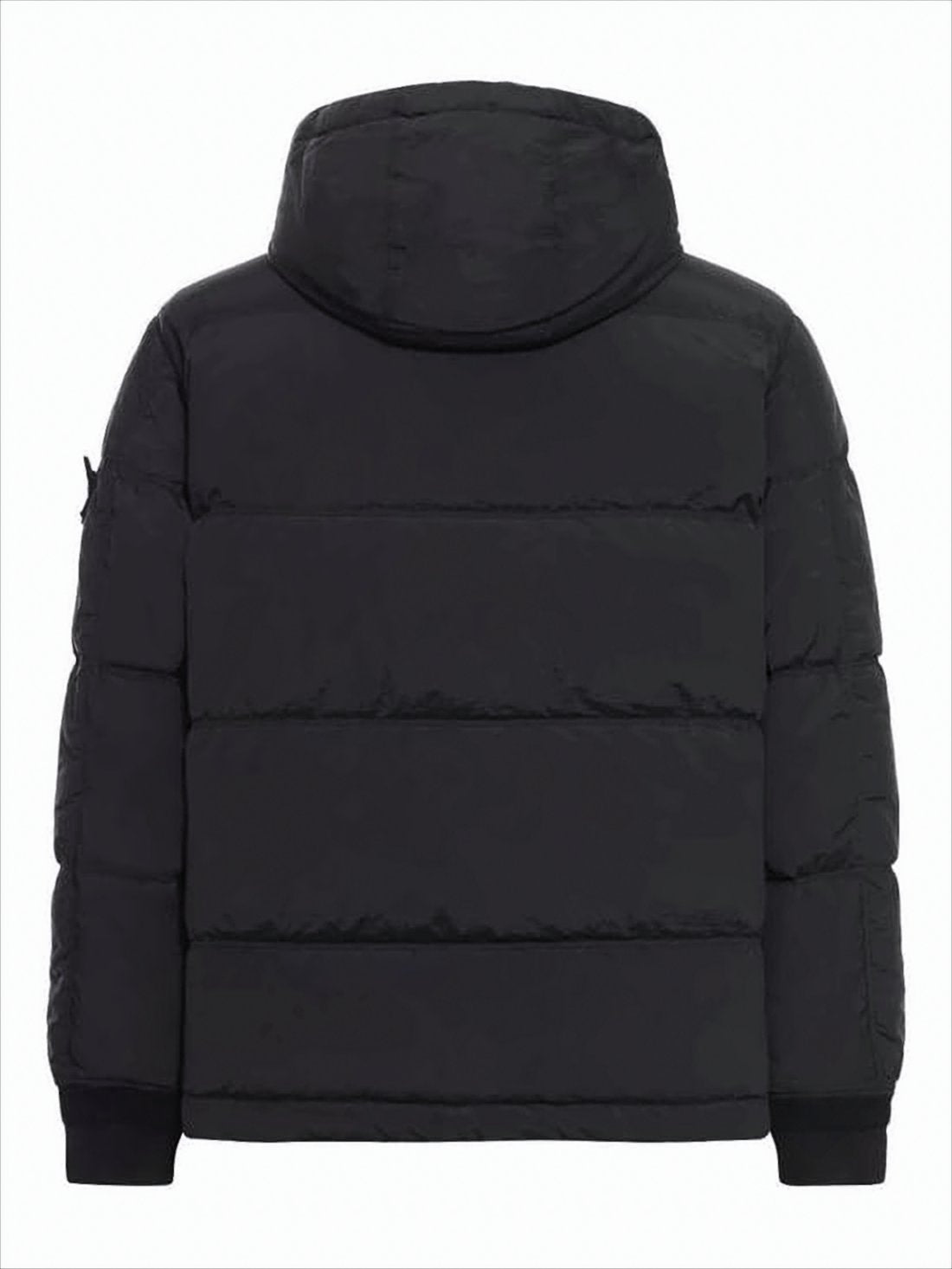 Hooded Down Parka with Horizontal Quilting