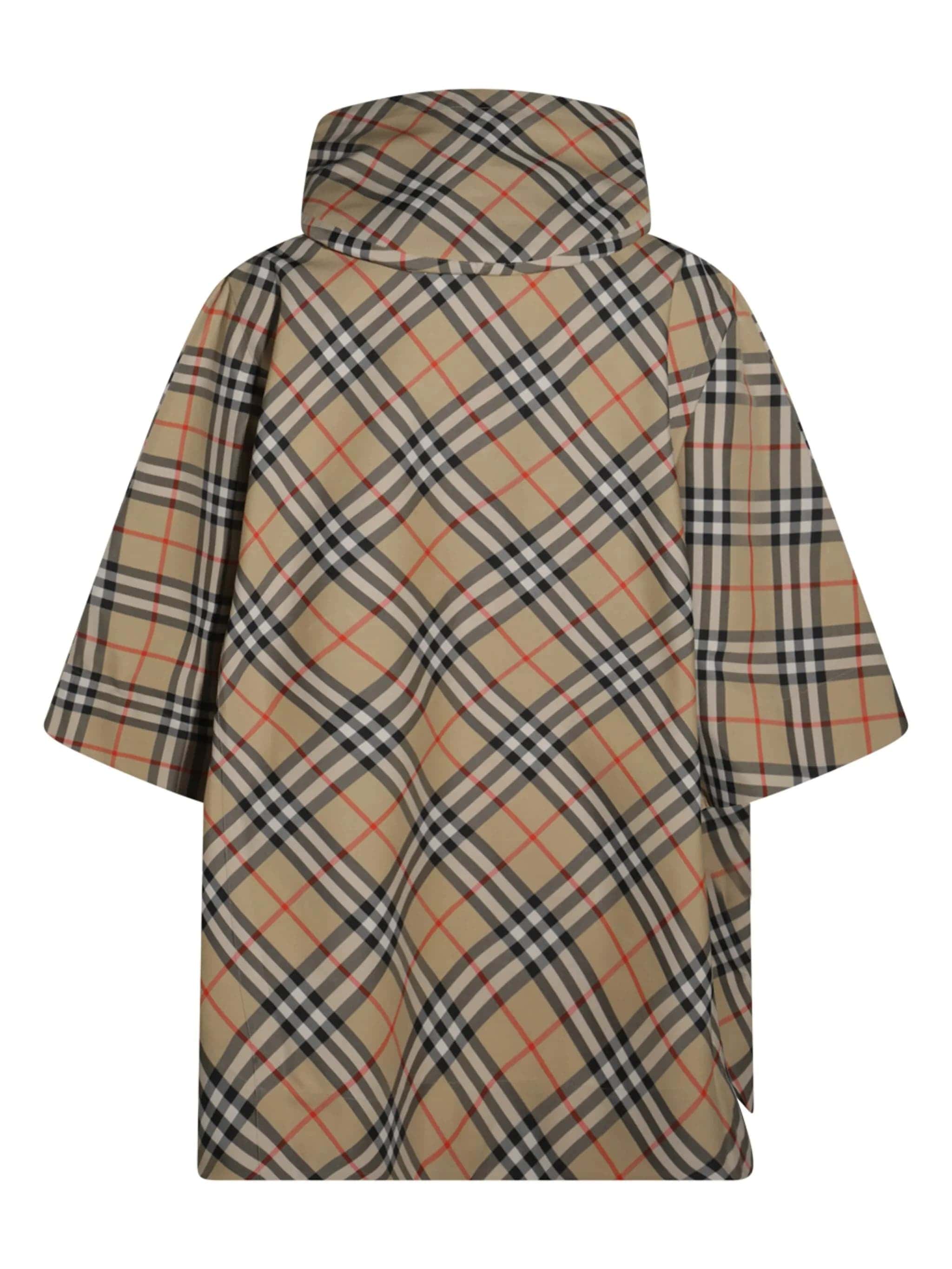 Cady Cape Beige Checkered Cape