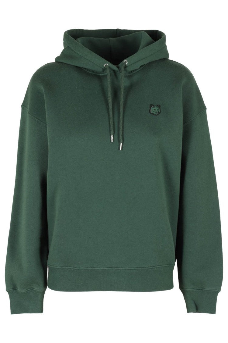 Dark Green Relaxed Fit Hoodie With Embroidered Logo