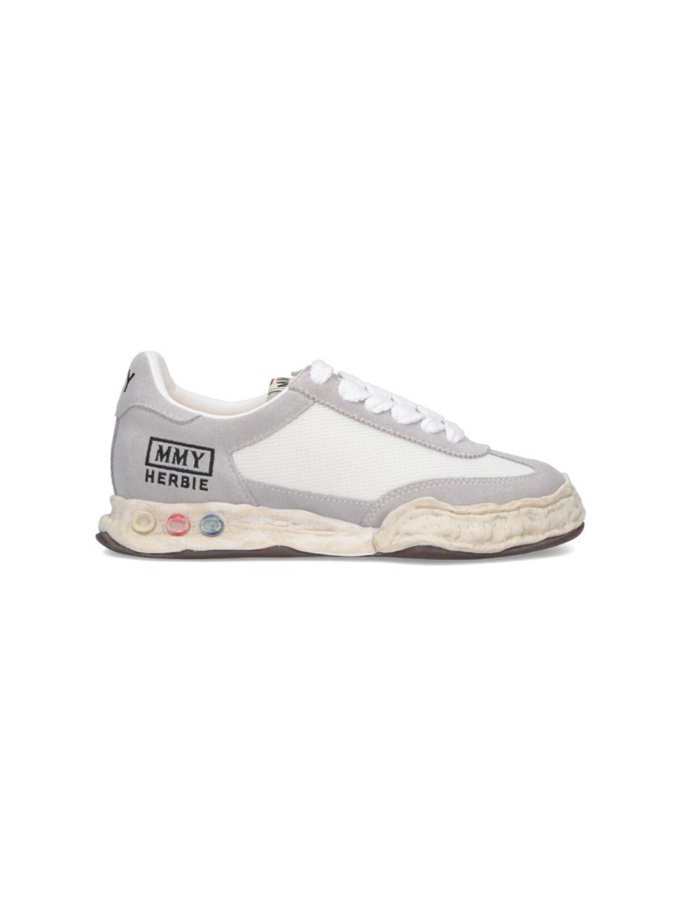Round Toe Sneakers With Suede And Fabric Blend