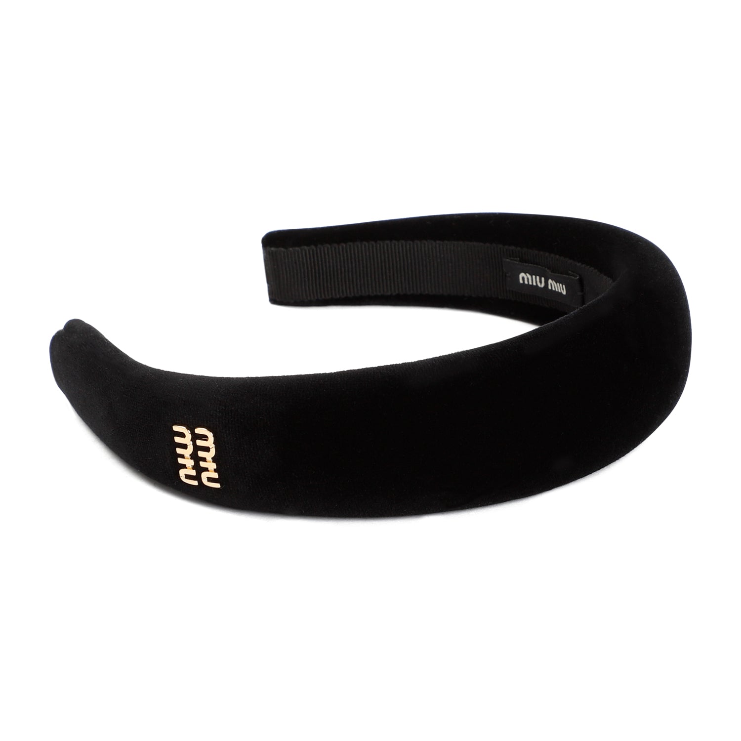 Black Velvet Padded Headband with Fuchsia Accent