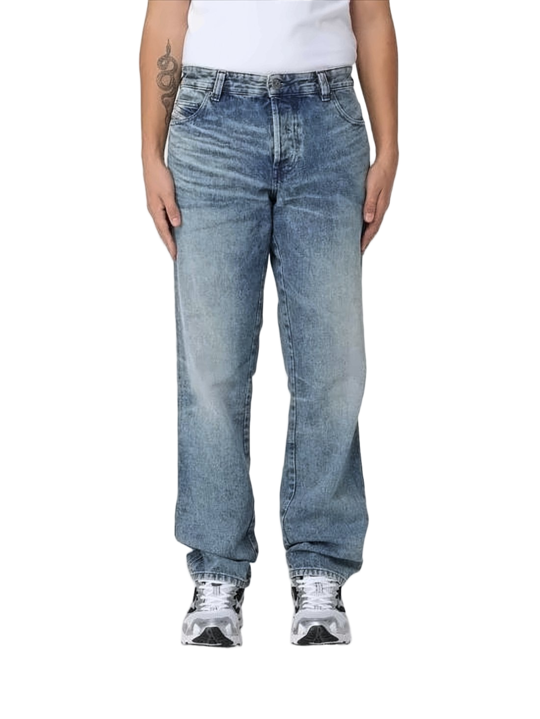 Relaxed Fit Blue Denim Pants