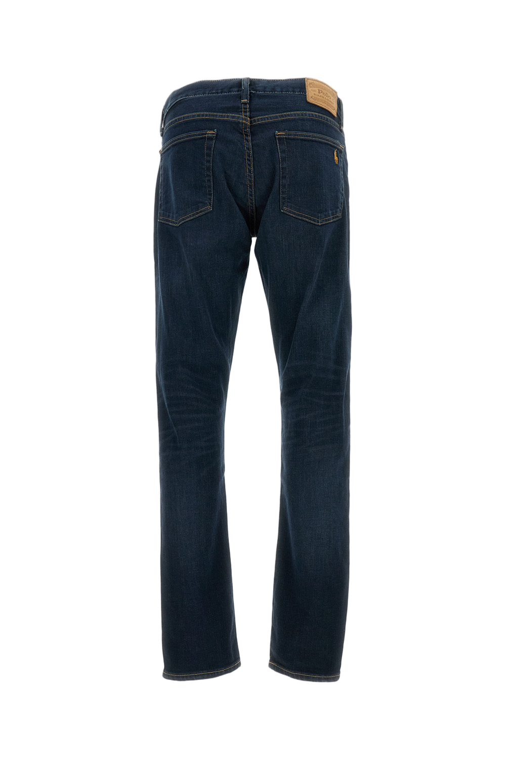 Straight-Leg Classic Blue Denim Jeans with Five-Pocket Styling