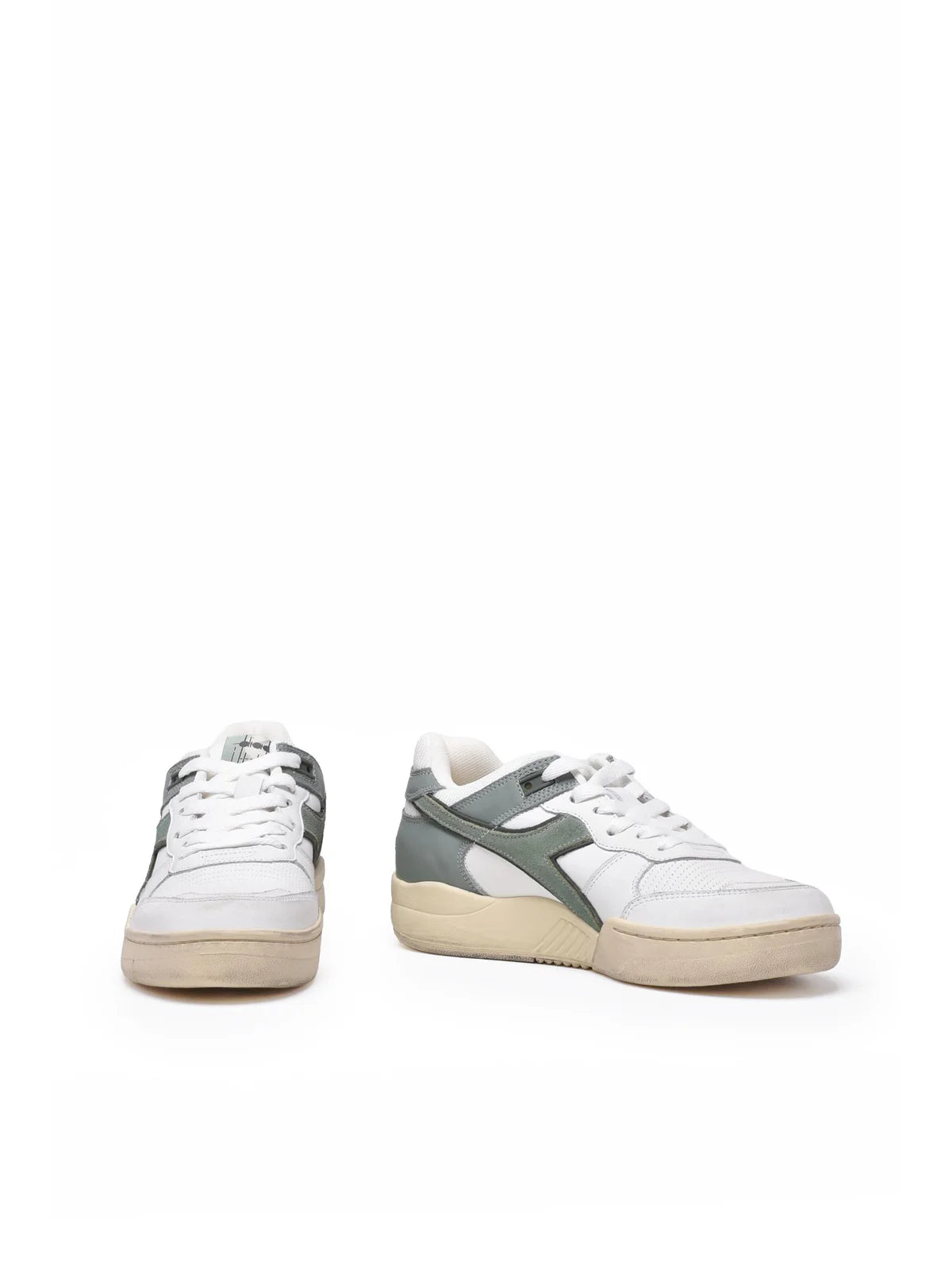 White Green Leather B.560 Sneakers