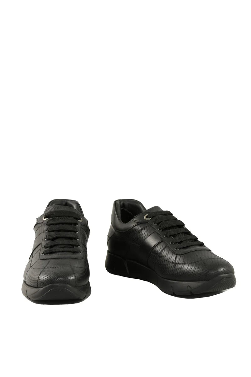 Leather Sneakers - Black