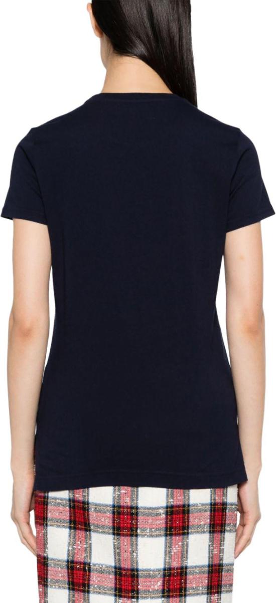 Fitted Black Cotton T-Shirt with Emblem Detail