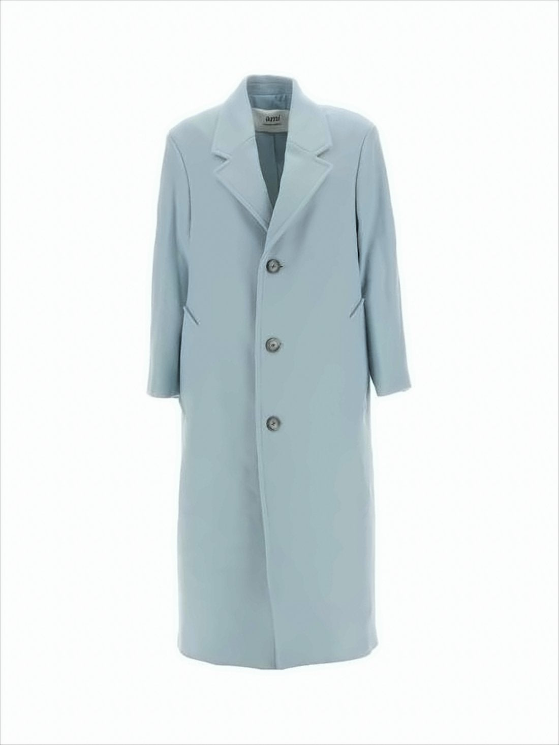 Mid-Length Tailored Coat In Muted Light Blue