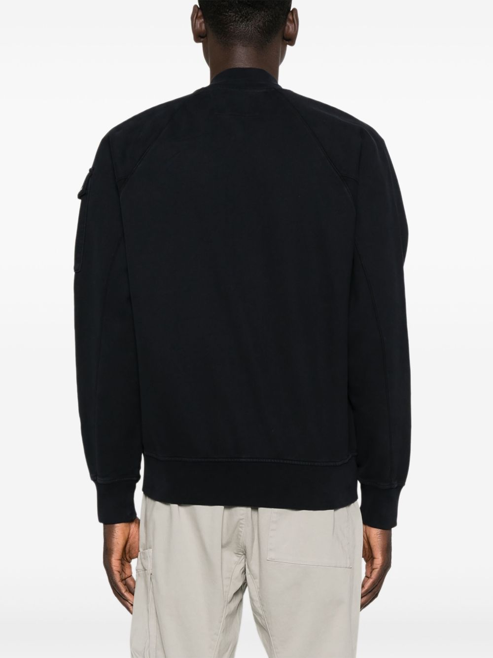Brushed Navy Fleece Zip-Up Sweatshirt
