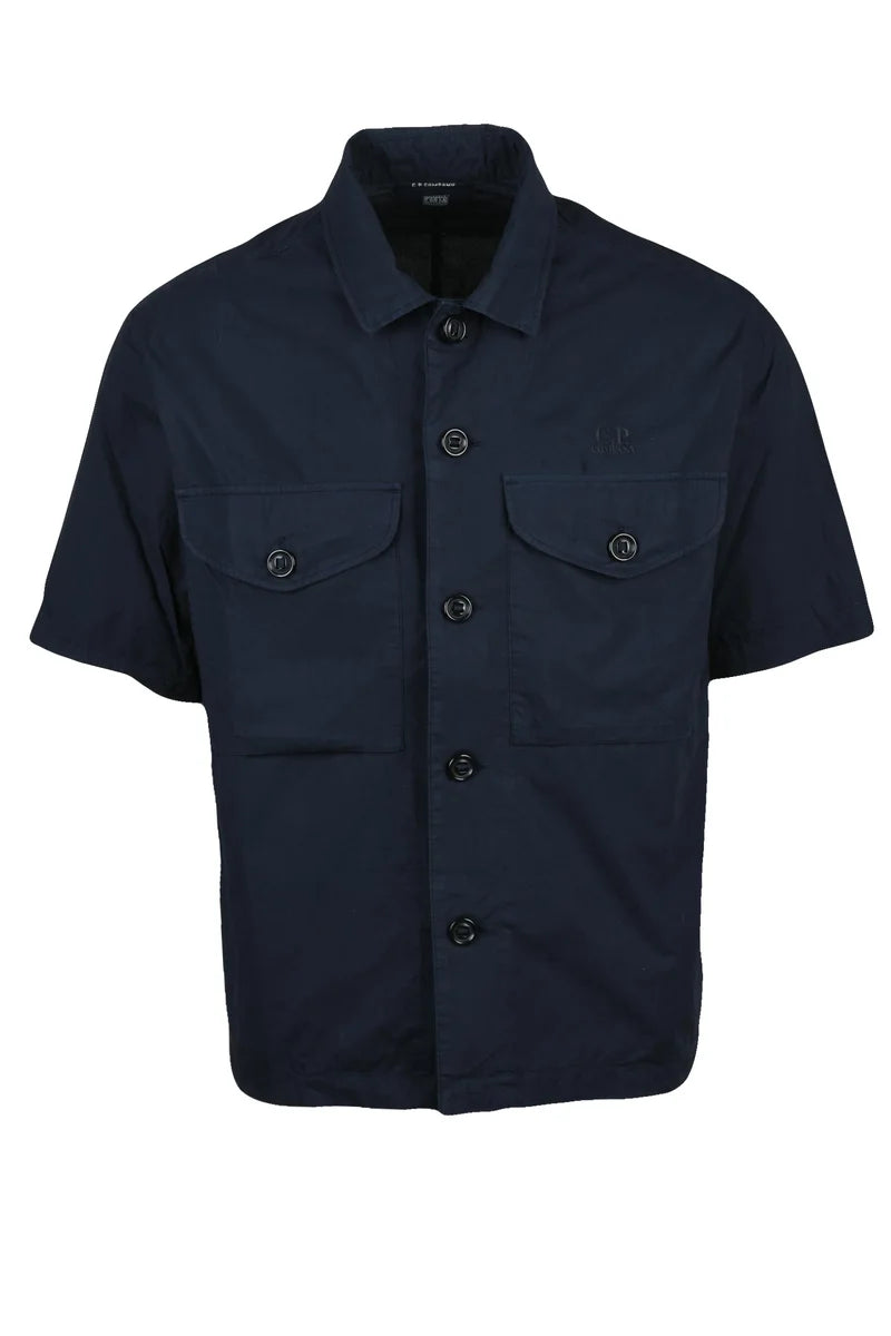 Short-Sleeve Button-Down Shirt with Utility Pockets