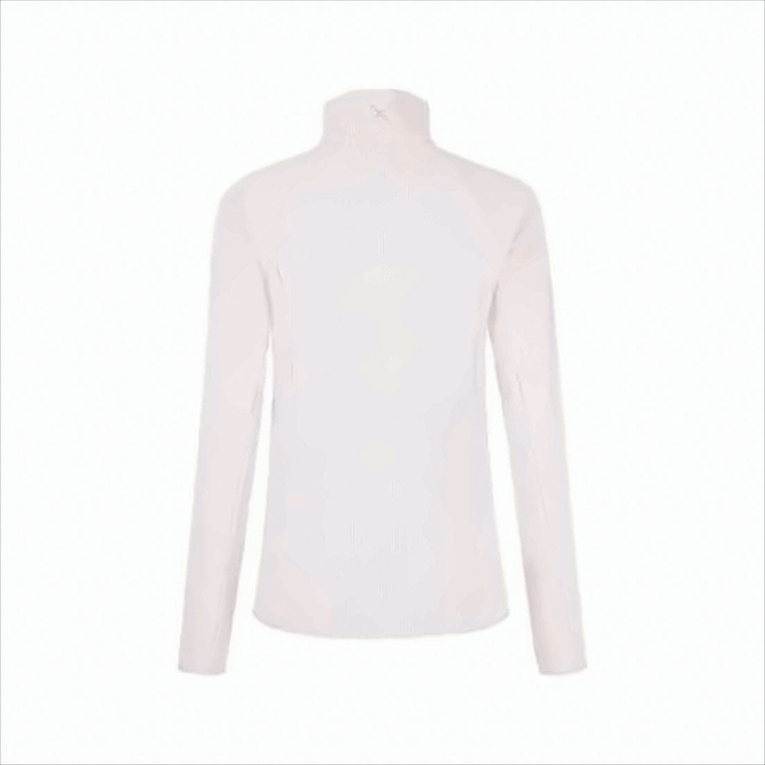 Minimalistic White Jacket With High Collar And Zippered Pockets