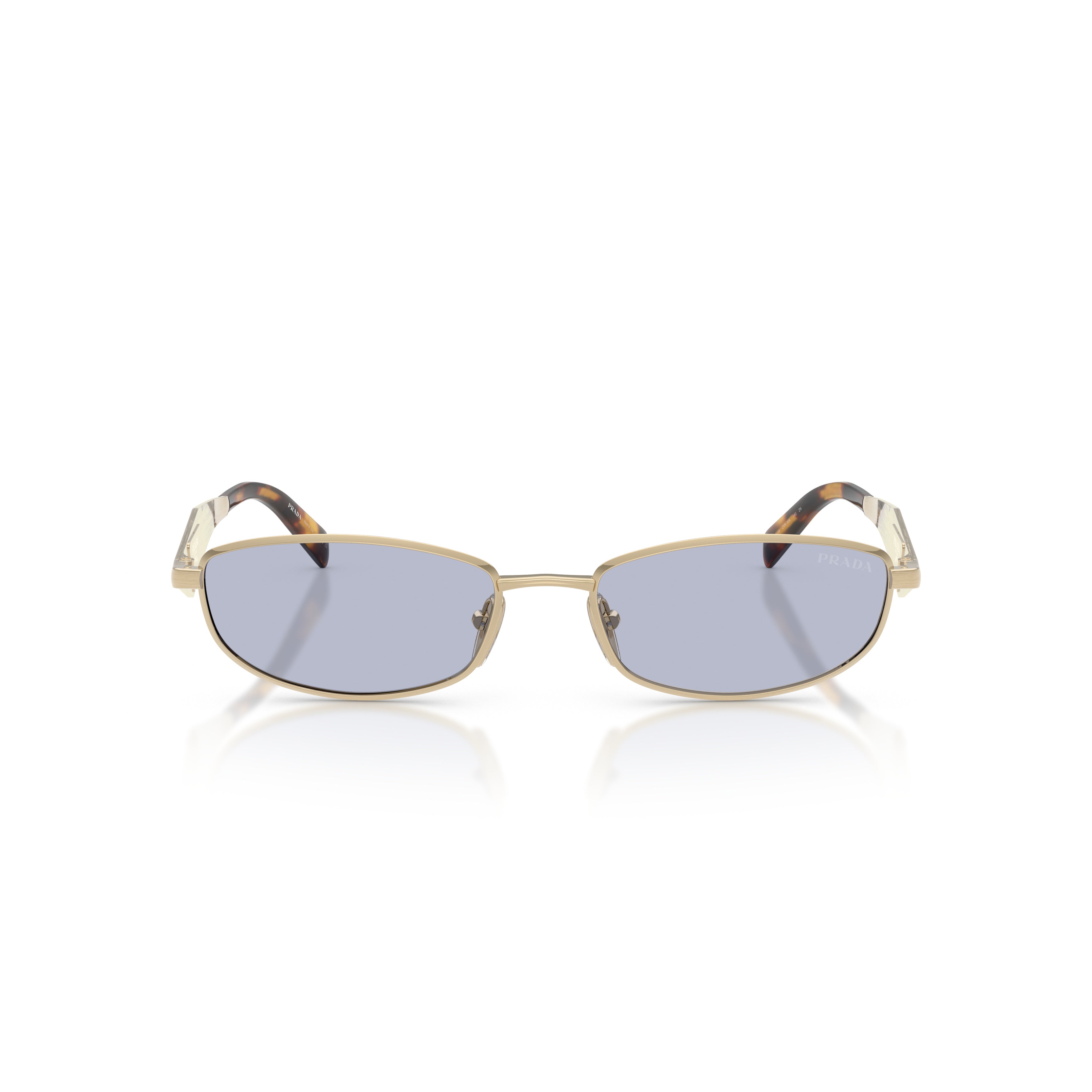 Rectangular Gold-tone Metal Frame Sunglasses with Tortoiseshell Temples