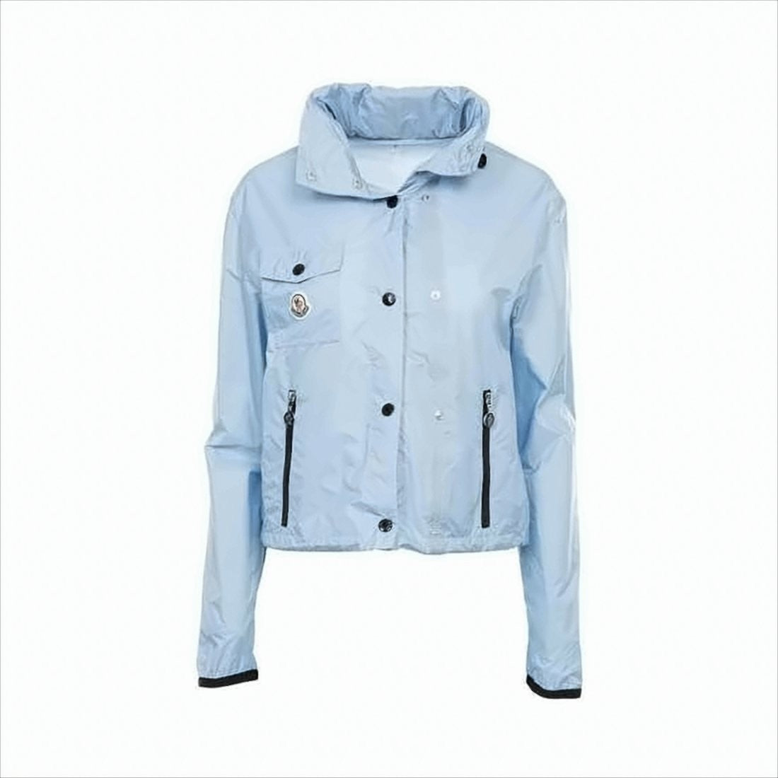 Cropped Blue Polyamide Moncler Jacket