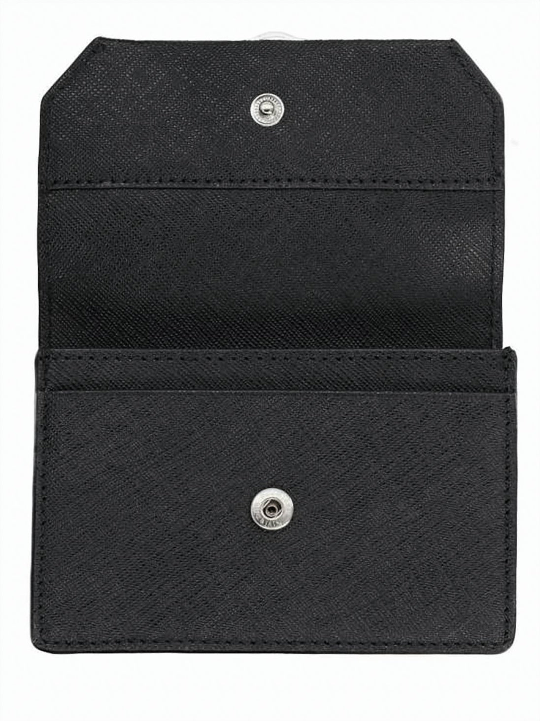 Textured Leather Cardholder with Flap Closure