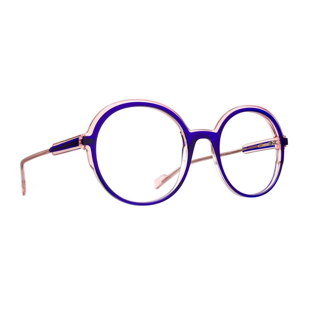 Round Acetate Eyeglass Frames in Deep Blue