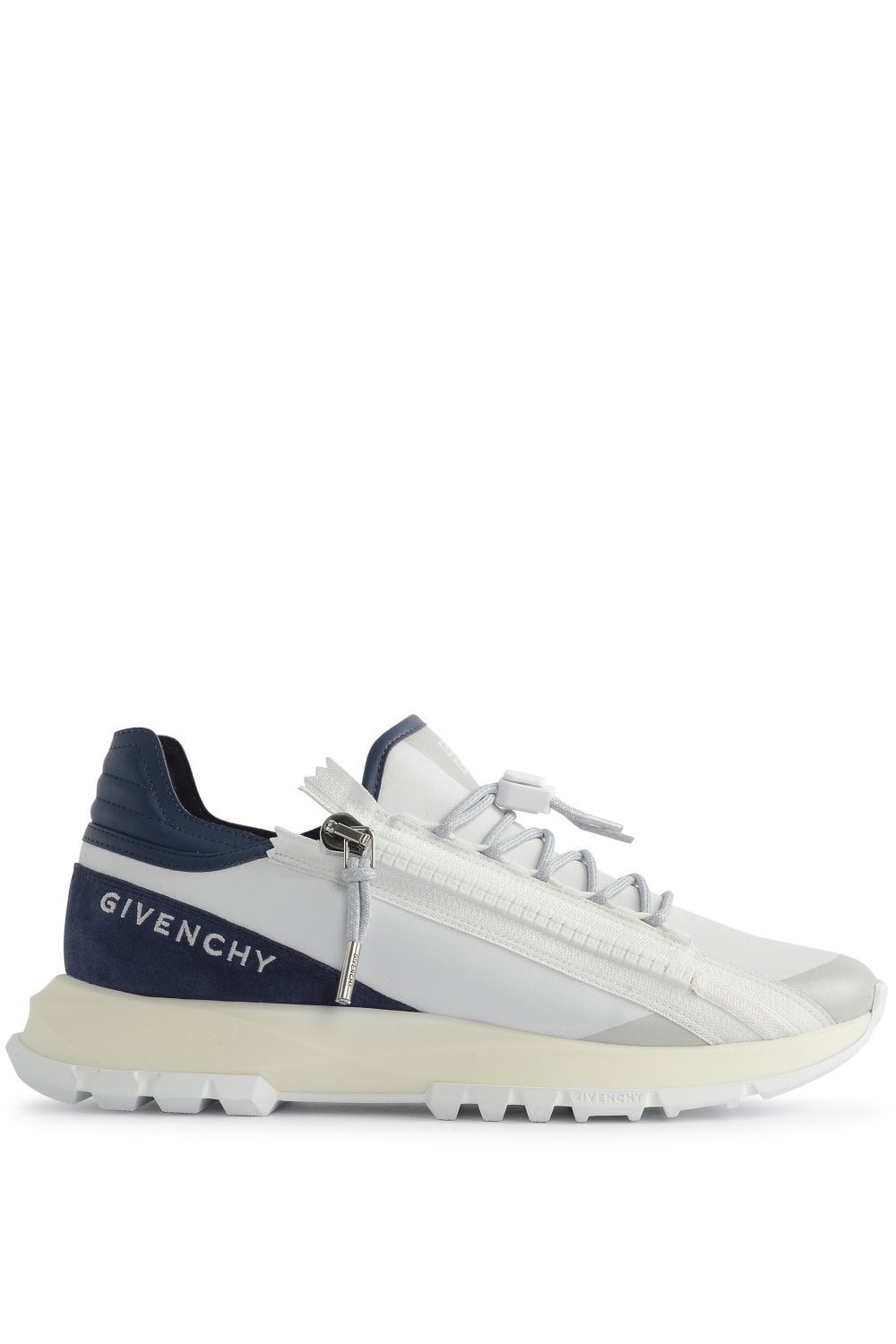 White Sneakers with Distinct Zipper Detail