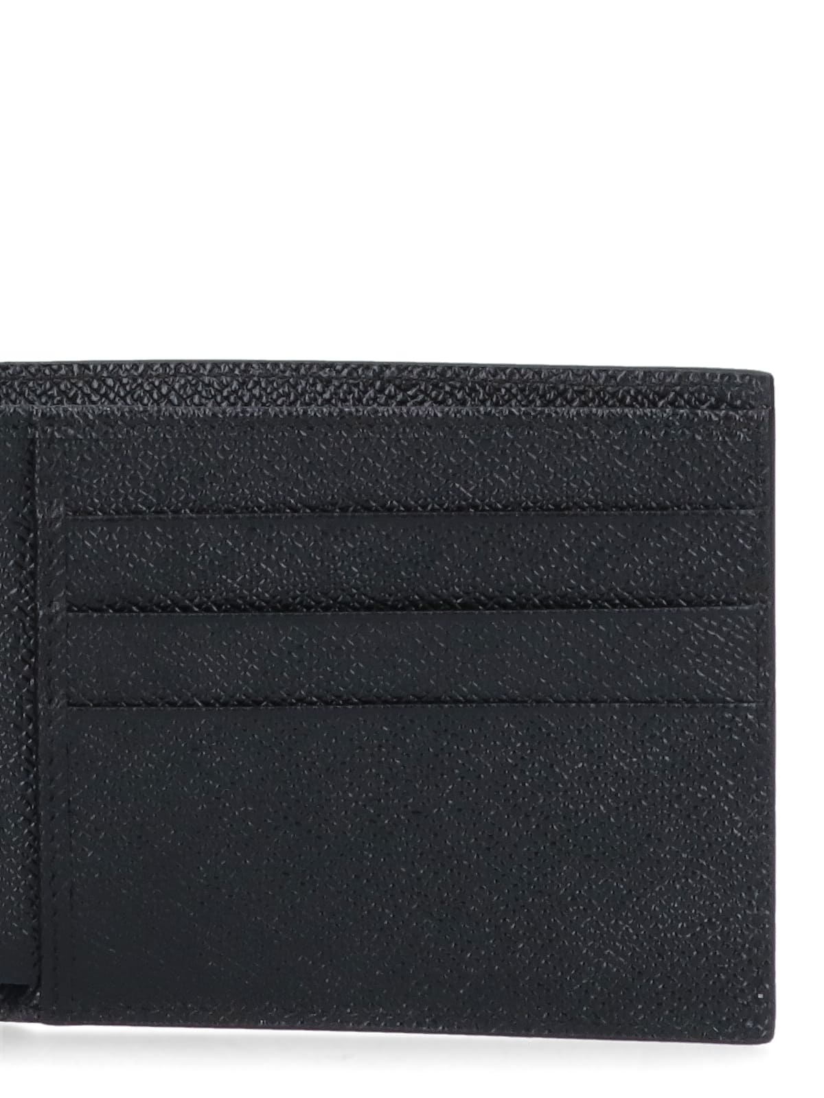 Bifold Textured Wallet with Rectangular Metal Branding