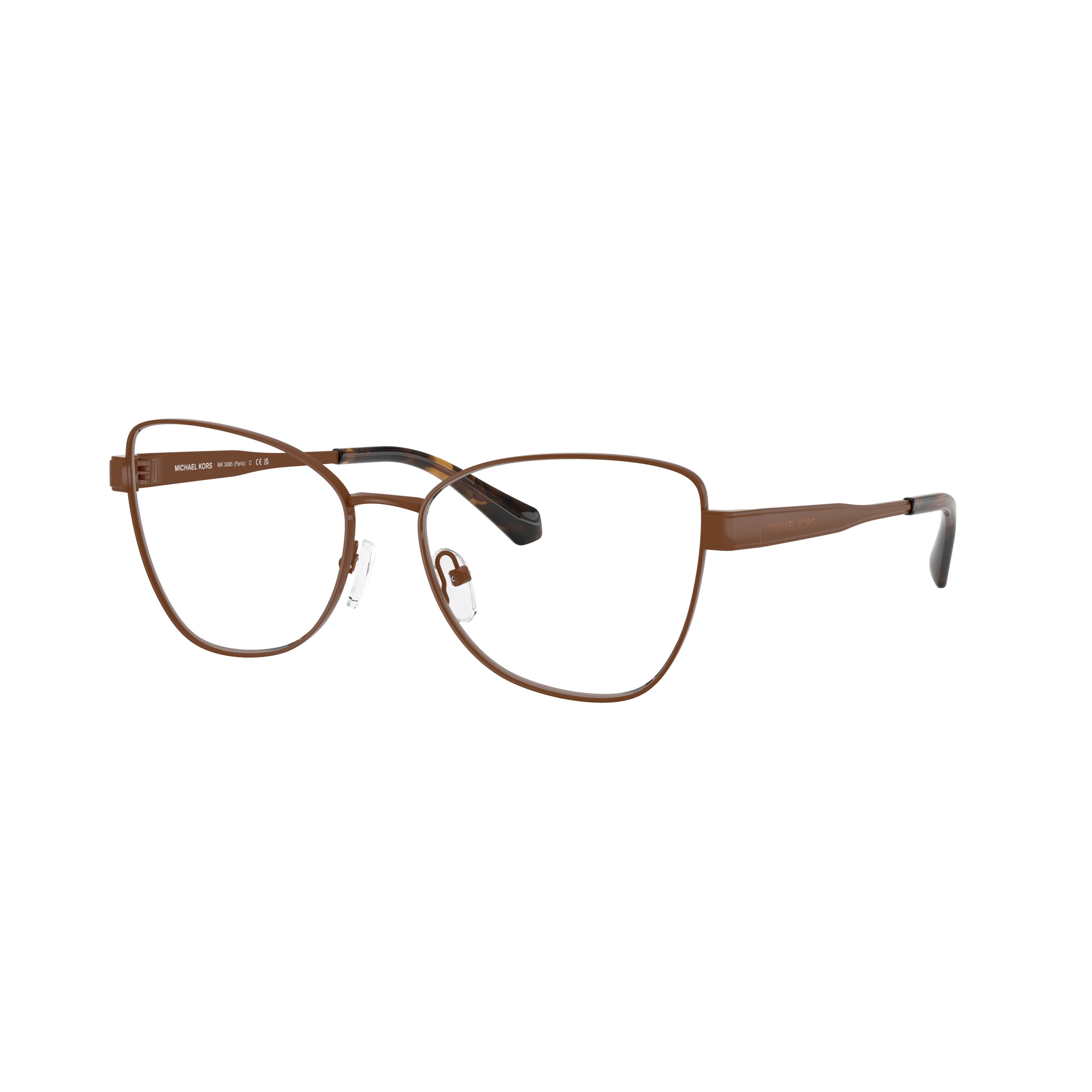 0mk3085 Sleek Tortoiseshell-Patterned Metal Frame Eyeglasses