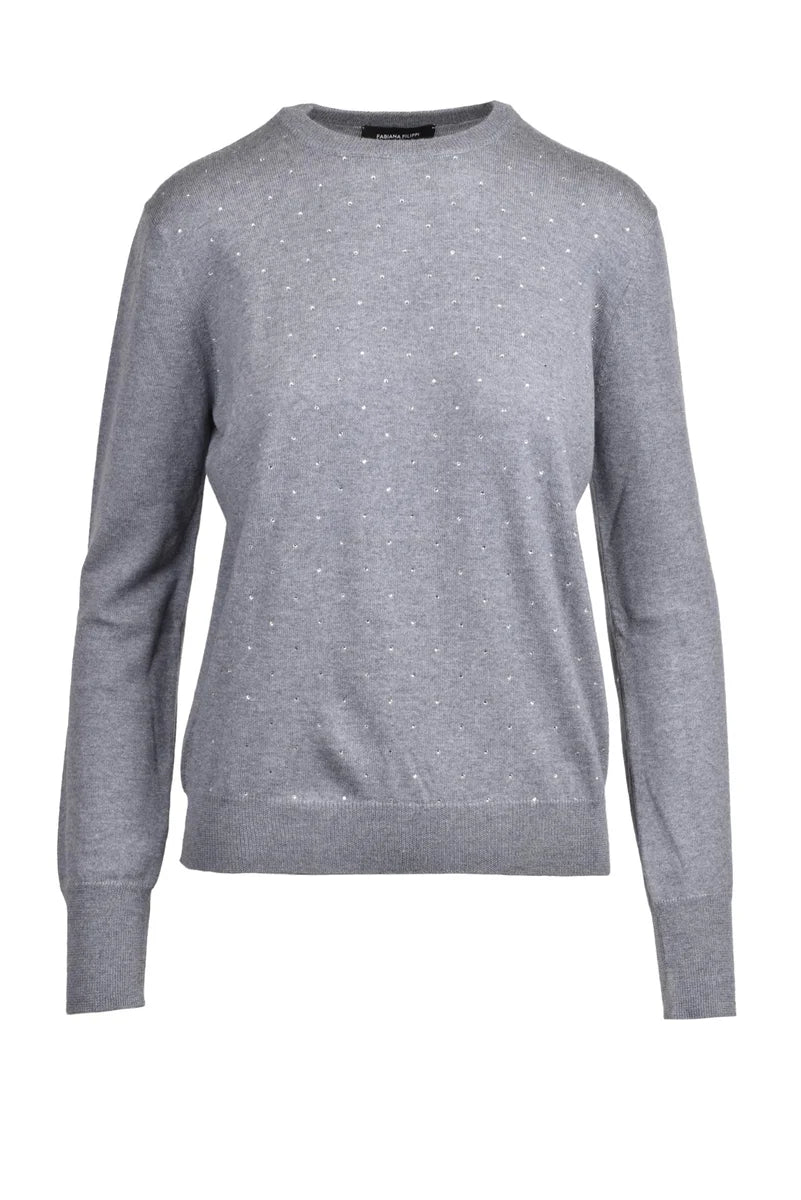 Virgin Wool Crewneck Sweater - Grey