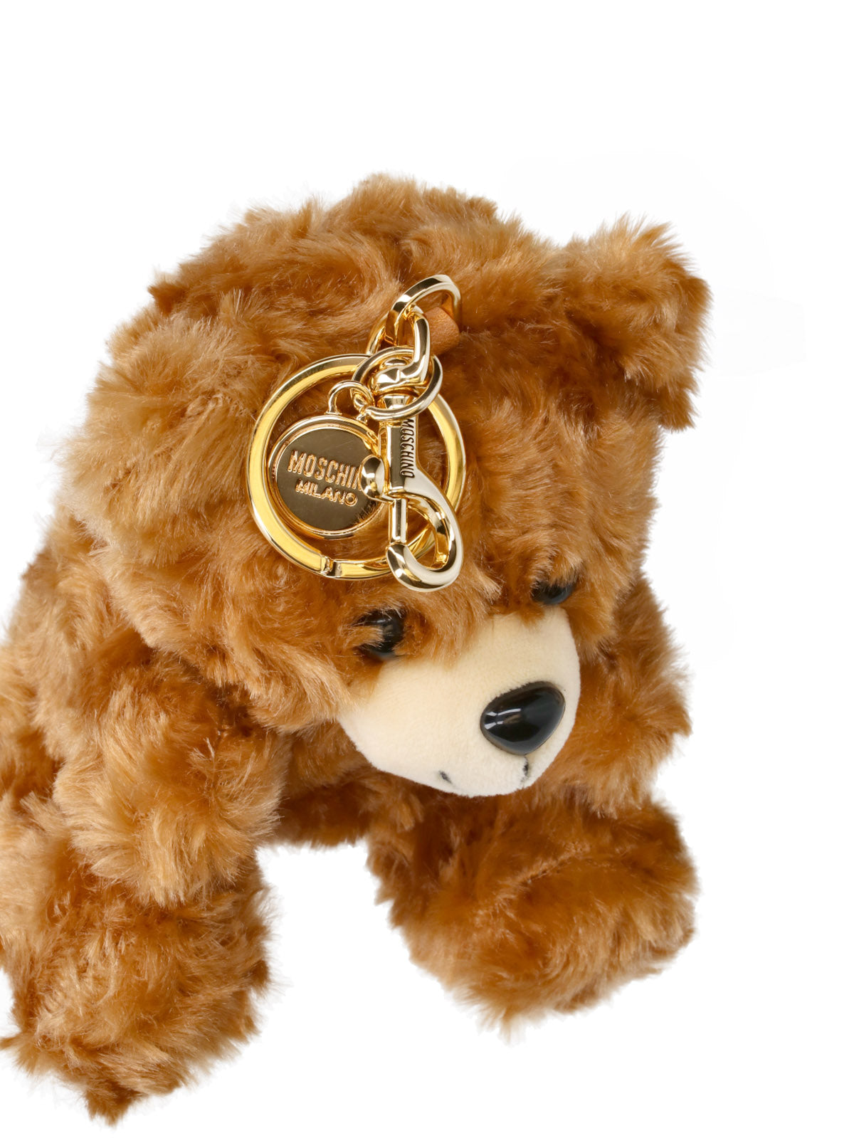 Brown Teddy Bear Fabric Keyring Charm