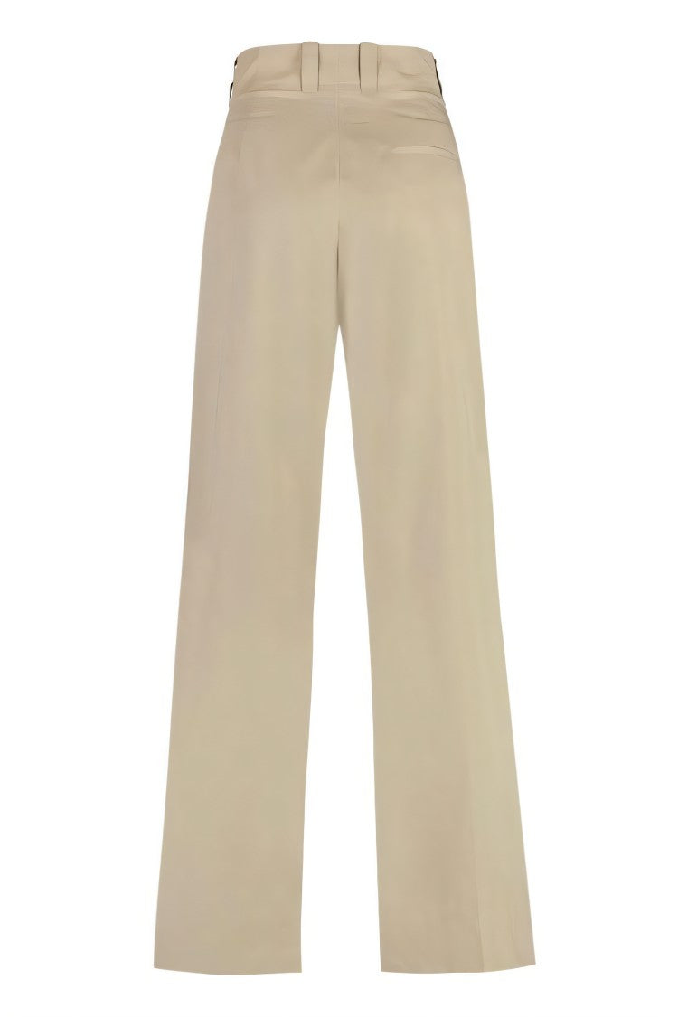 Wide-Leg Tailored Pants with Pleated Detailing