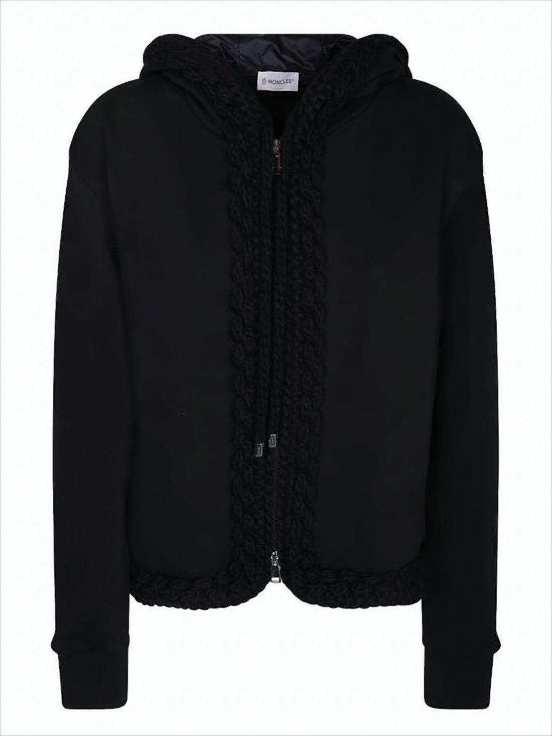 Cropped Black Hooded Sweatshirt