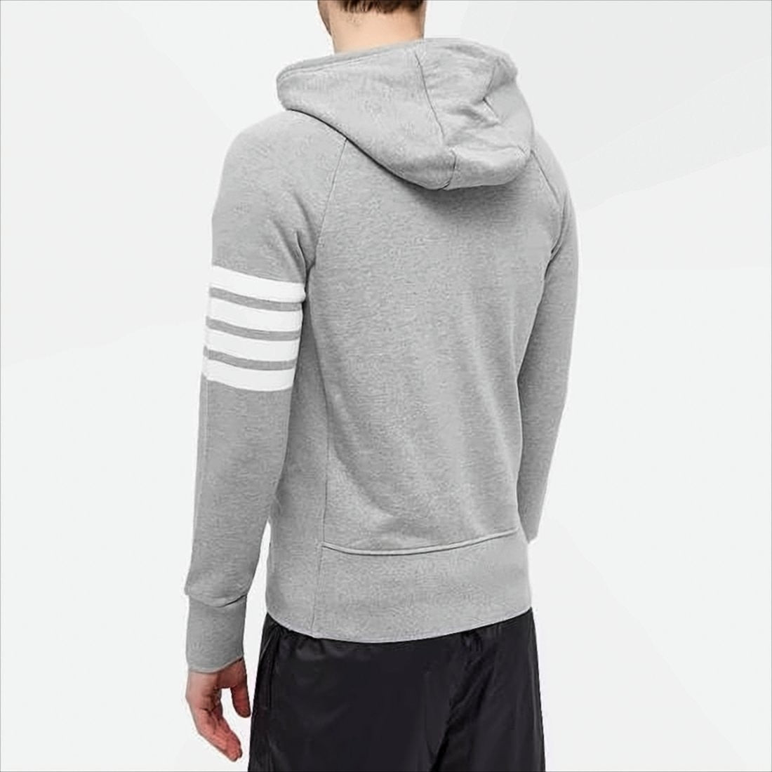 Two-Way Zip-Up Hoodie with Signature Stripe Detail