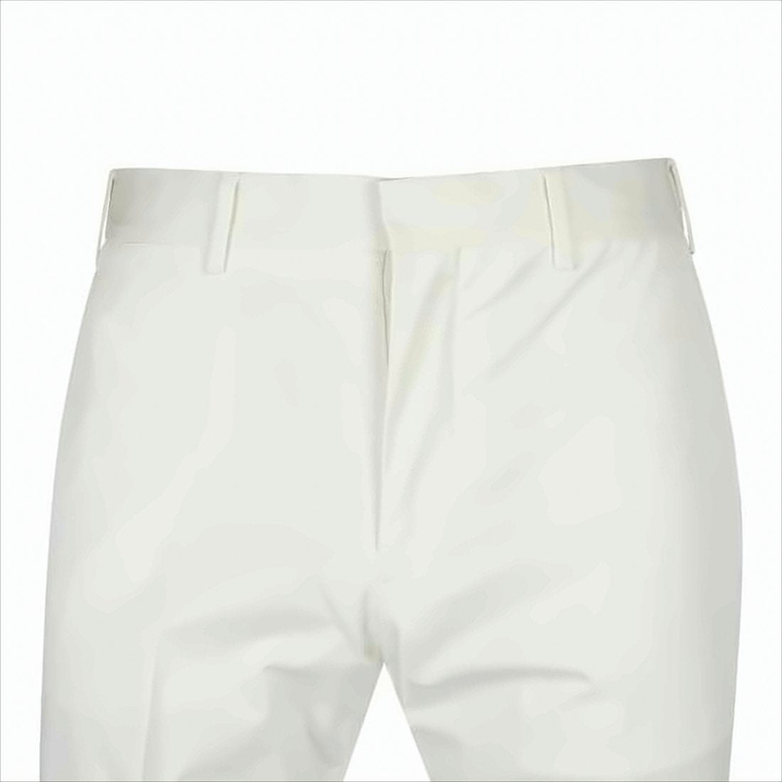 Tailored White Straight Pants with Design