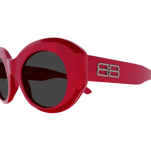 Oversized Red Acetate Sunglasses with Textured Finish
