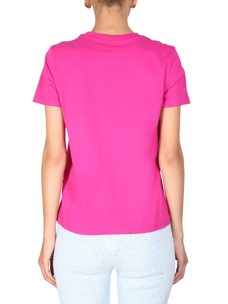 Pink T-Shirt with Chest Logo Print
